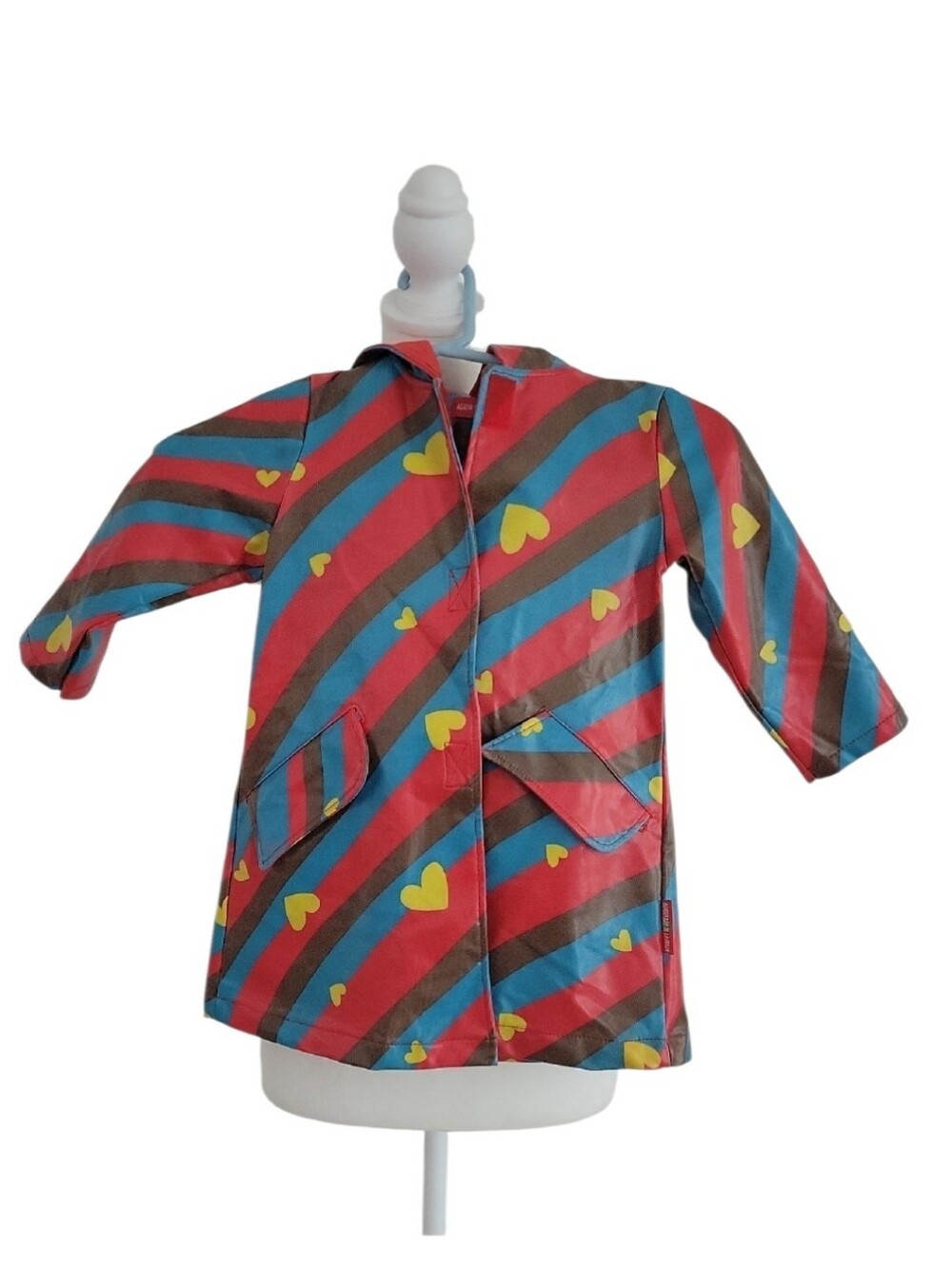Agatha Ruiz De La Prada Striped Heart Kids Raincoat - Size 2